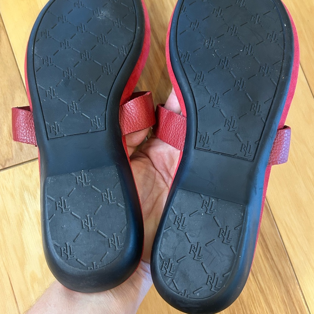 Ralph Lauren Kalana Red Thong Women’s Sandals - Picture 11 of 13